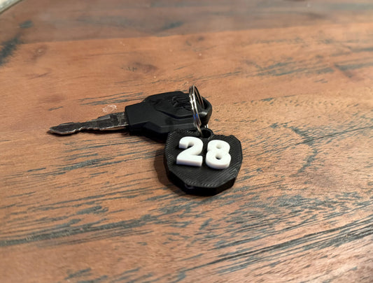 Odi Plate keychain with custom number