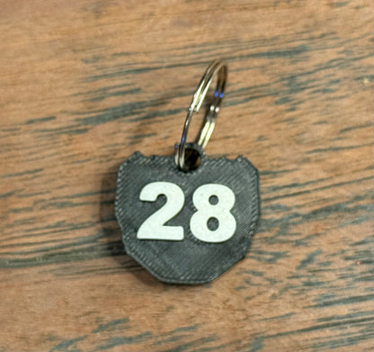 Odi Plate keychain with custom number